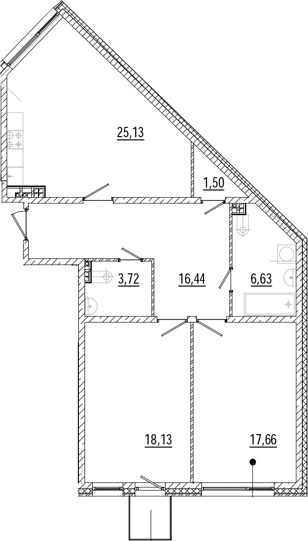 2-комнатная квартира 89.72 м², 4/9 эт., ЖК «Мануфактура James Beck»